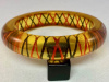 SZ44 Shultz applejuice carved & painted X's bakelite bangle